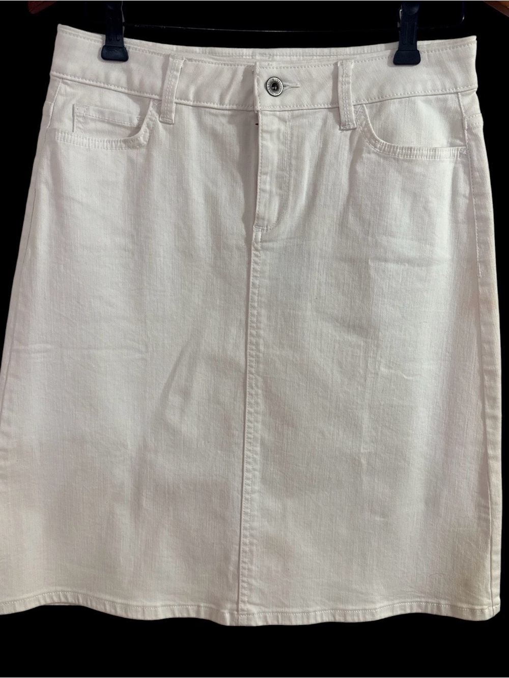 Liz Claiborne White A-Line Denim Skirt